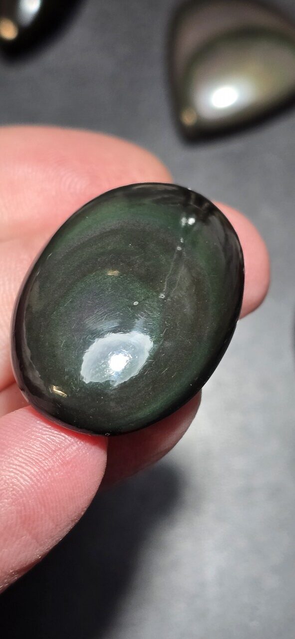 36x25mm rainbow obsidian cabochon