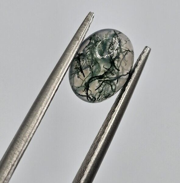 8x6mm oval moss agate cabochon, high quality
