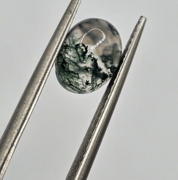 8x6mm oval moss agate cabochon, high quality