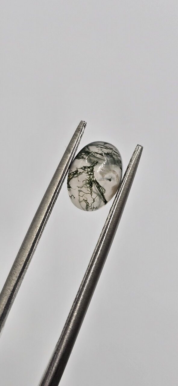 7x5mm oval moss agate cabochon, high quality
