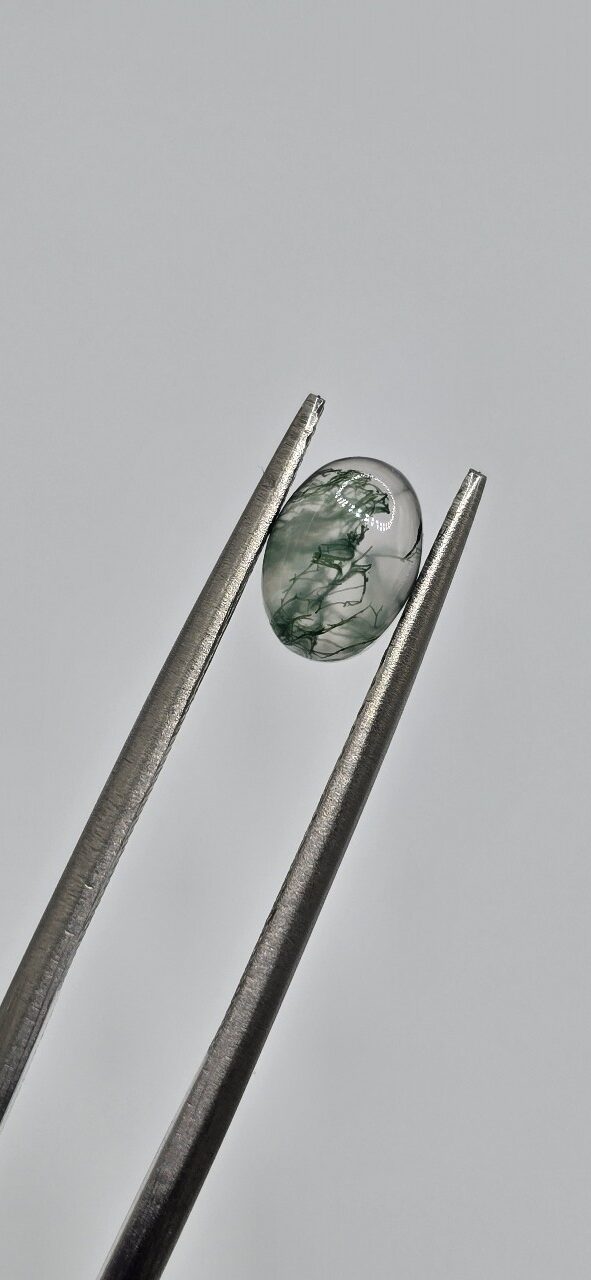 7x5mm oval moss agate cabochon, high quality