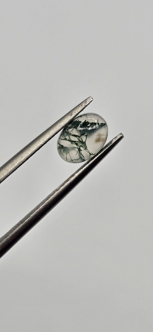 7x5mm oval moss agate cabochon, high quality