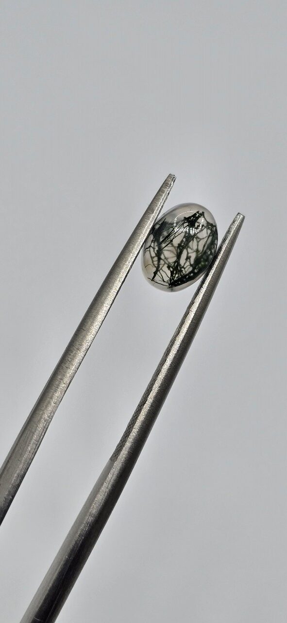 7x5mm oval moss agate cabochon, high quality