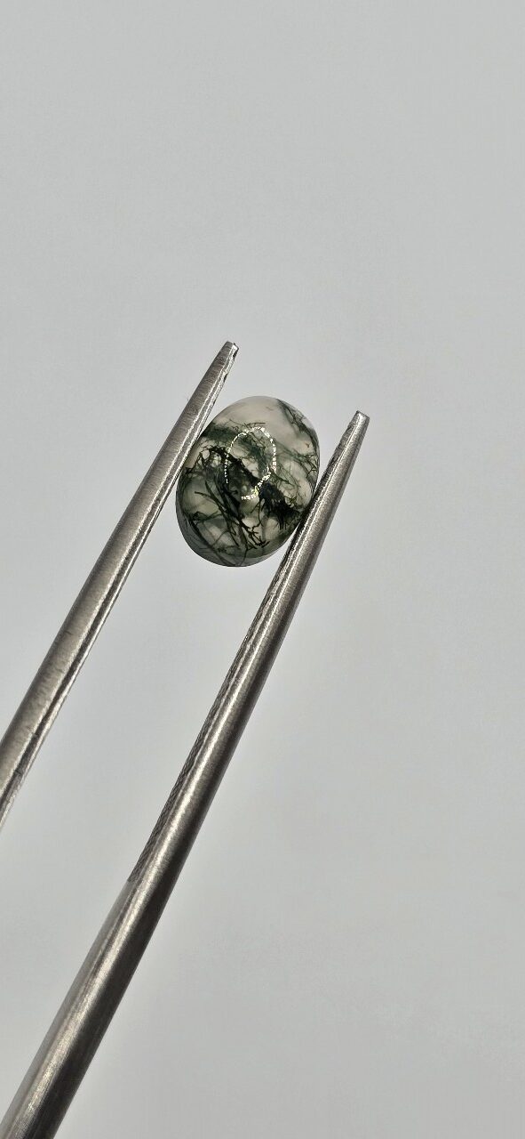 7x5mm oval moss agate cabochon, high quality
