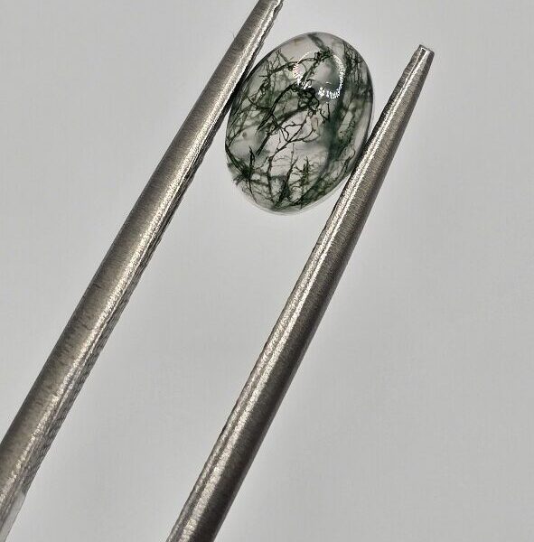 7x5mm oval moss agate cabochon, high quality