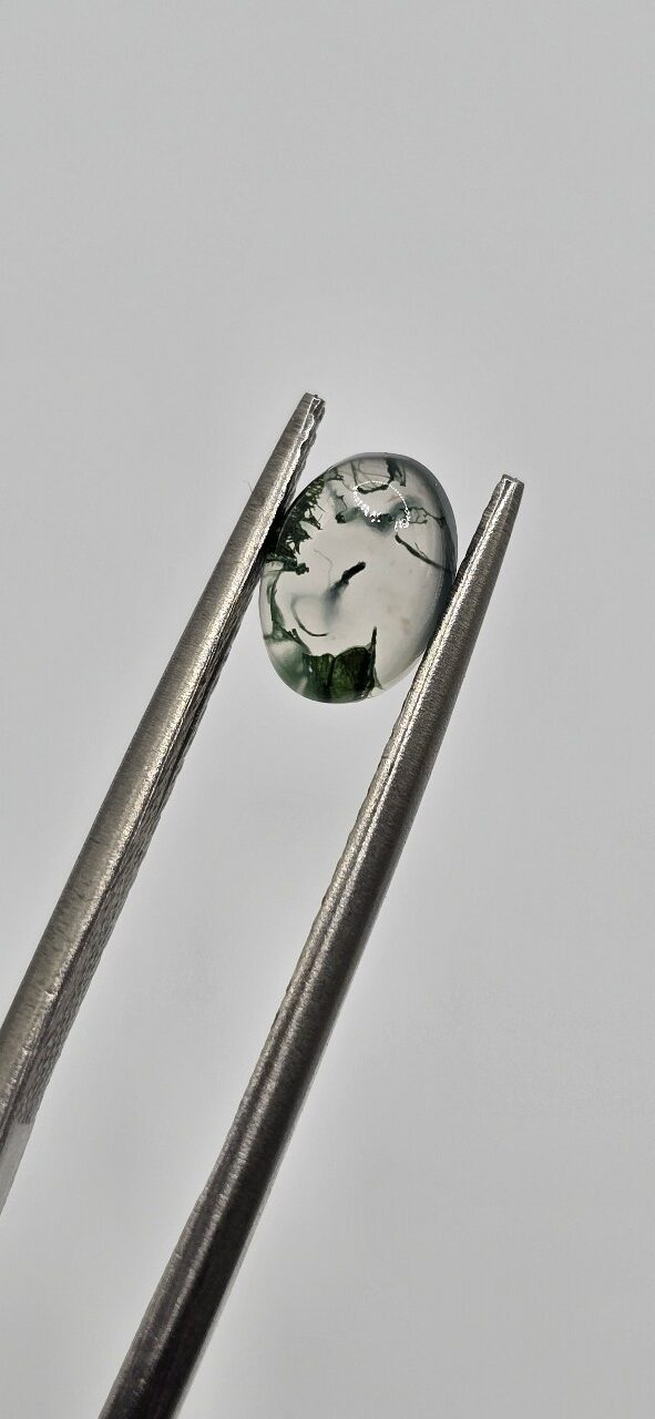 7x5mm oval moss agate cabochon, high quality