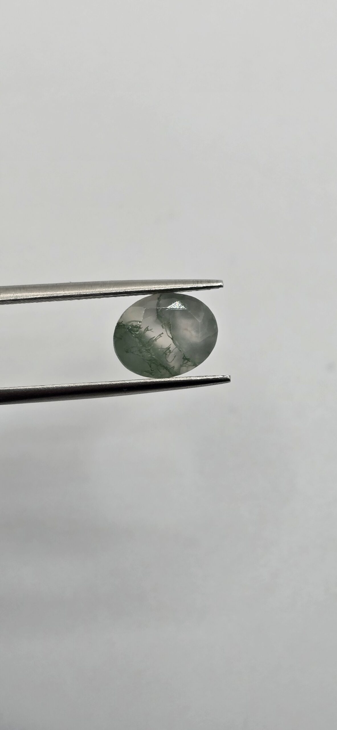 9x7mm Oval Moss Agate Faceted Gemstone Loose for Jewelry Making