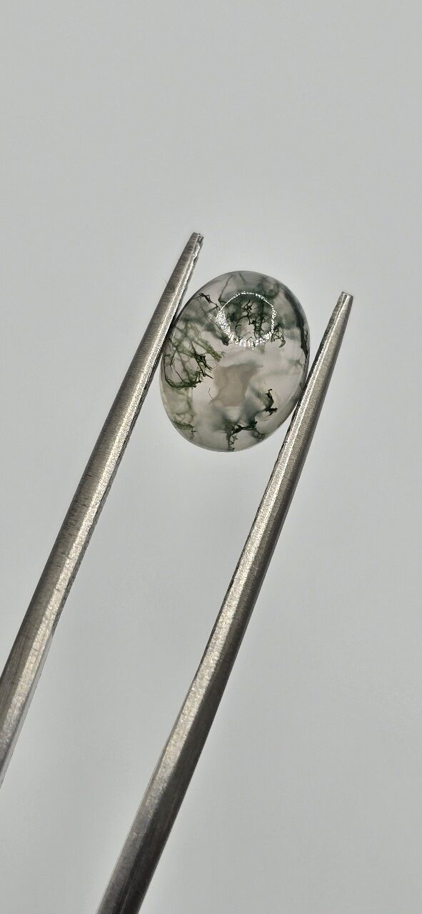 9x7mm oval moss agate cabochon, high quality