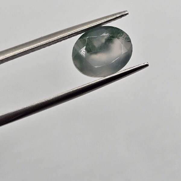 9x7mm Oval Moss Agate Faceted Stone for Ring Making & Custom Jewellery
