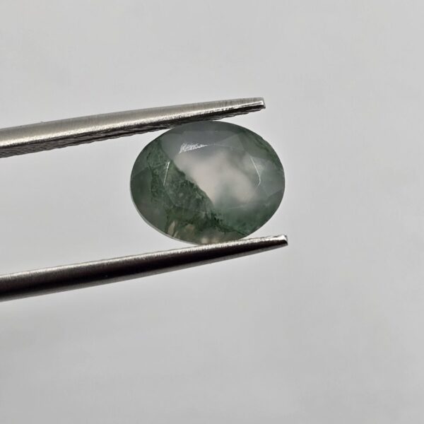 9x7mm oval moss agate facet