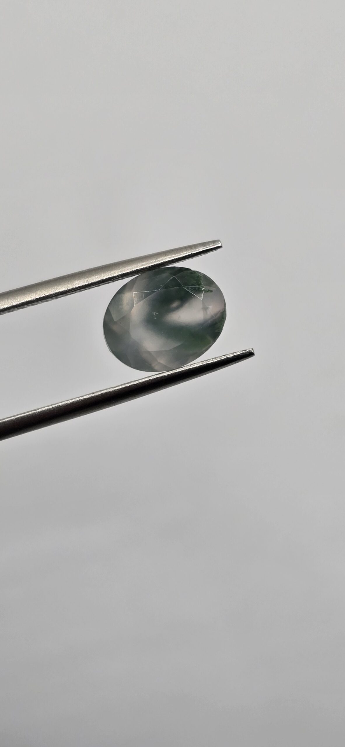 9x7mm oval moss agate facet