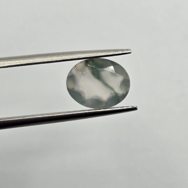 9x7mm oval moss agate facet
