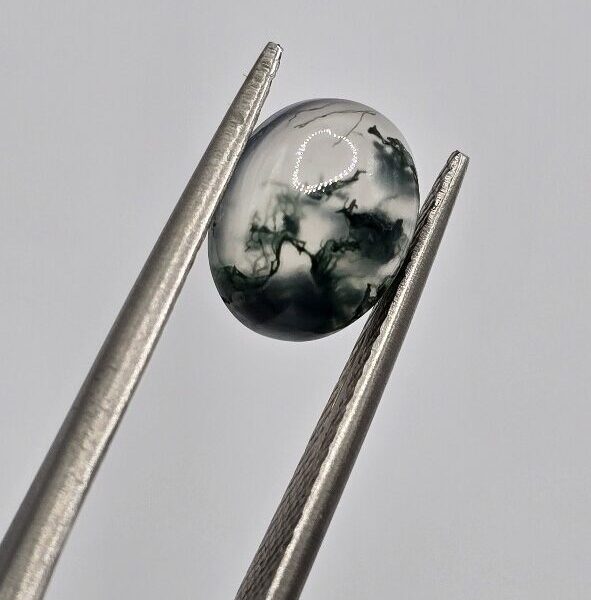 9x7mm oval moss agate cabochon, high quality