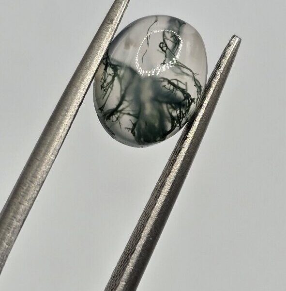 9x7mm oval moss agate cabochon, high quality