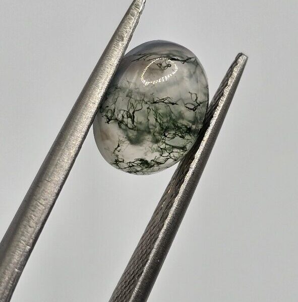 9x7mm oval moss agate cabochon, high quality