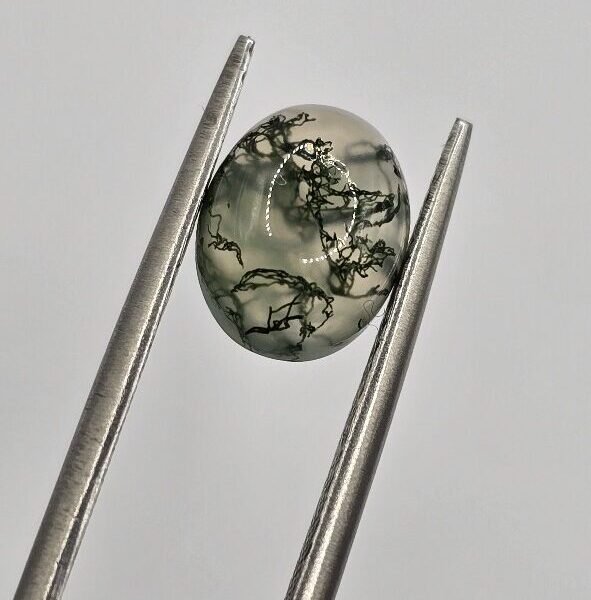 9x7mm oval moss agate cabochon, high quality