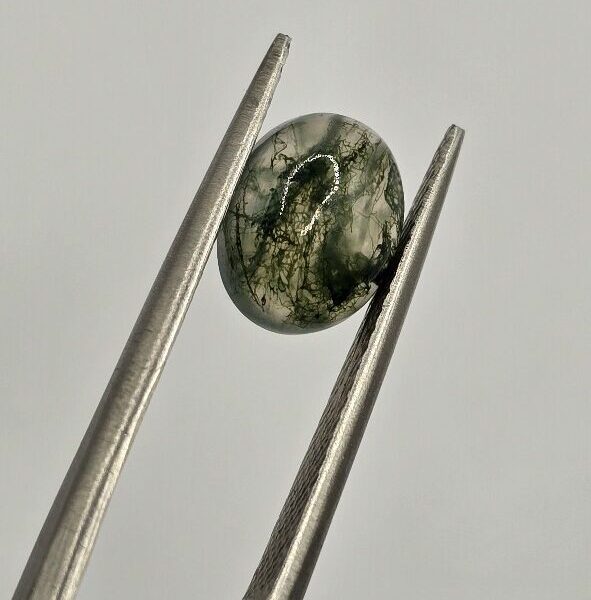 9x7mm oval moss agate cabochon, high quality