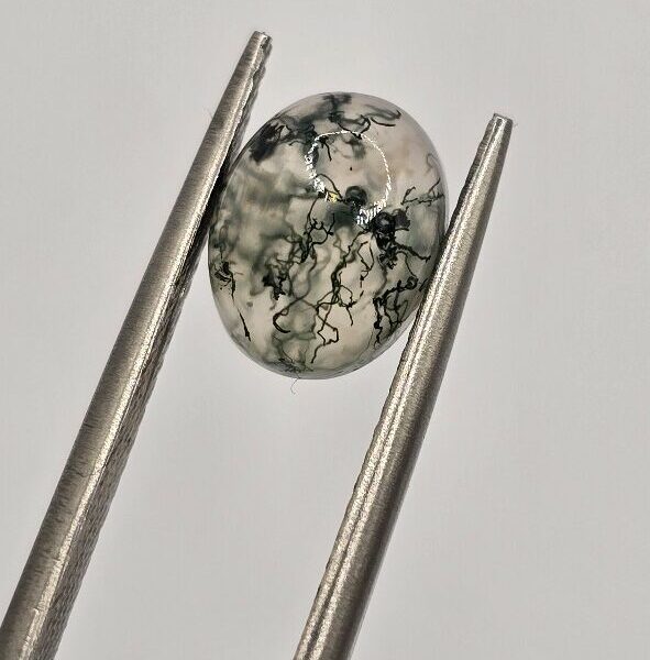 9x7mm oval moss agate cabochon, high quality