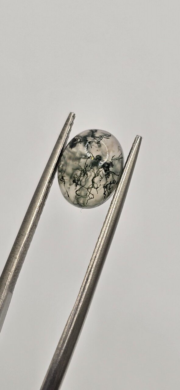 9x7mm oval moss agate cabochon, high quality