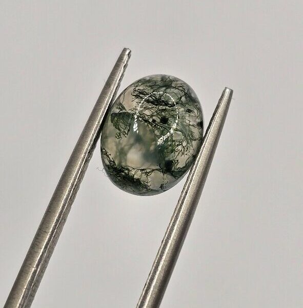 9x7mm oval moss agate cabochon, high quality