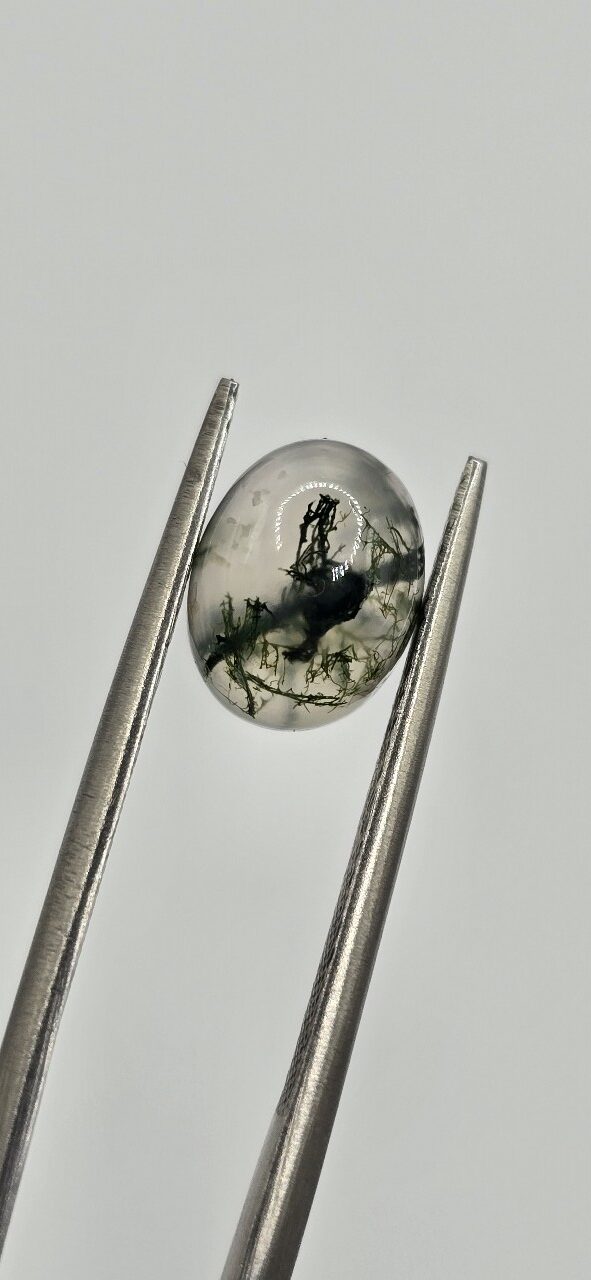 9x7mm oval moss agate cabochon, high quality