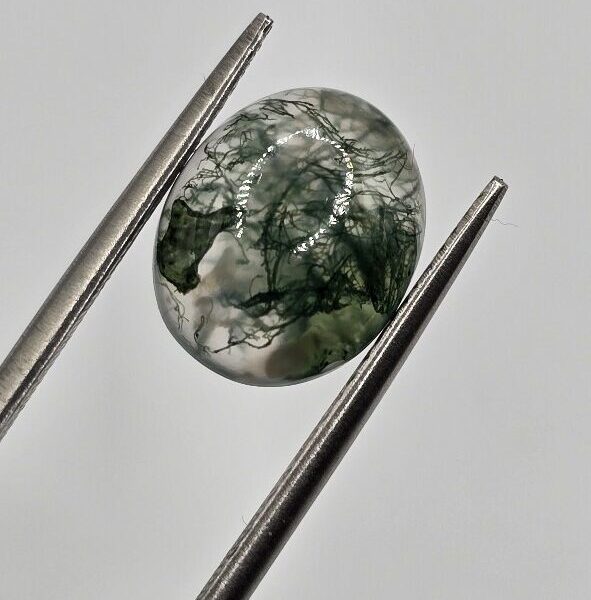 11x9mm oval moss agate cabochon, high quality