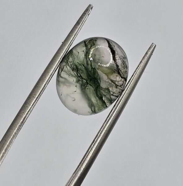 11x9mm oval moss agate cabochon, high quality