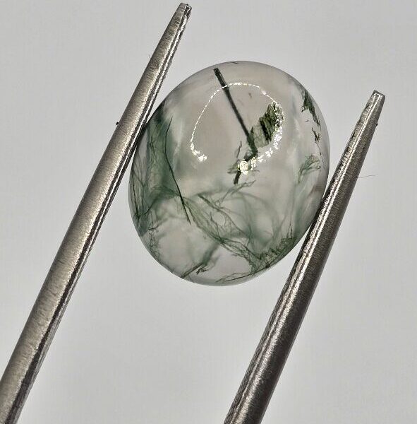 11x9mm oval moss agate cabochon, high quality