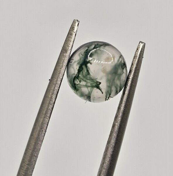 6mm round moss agate cabochon, high quality