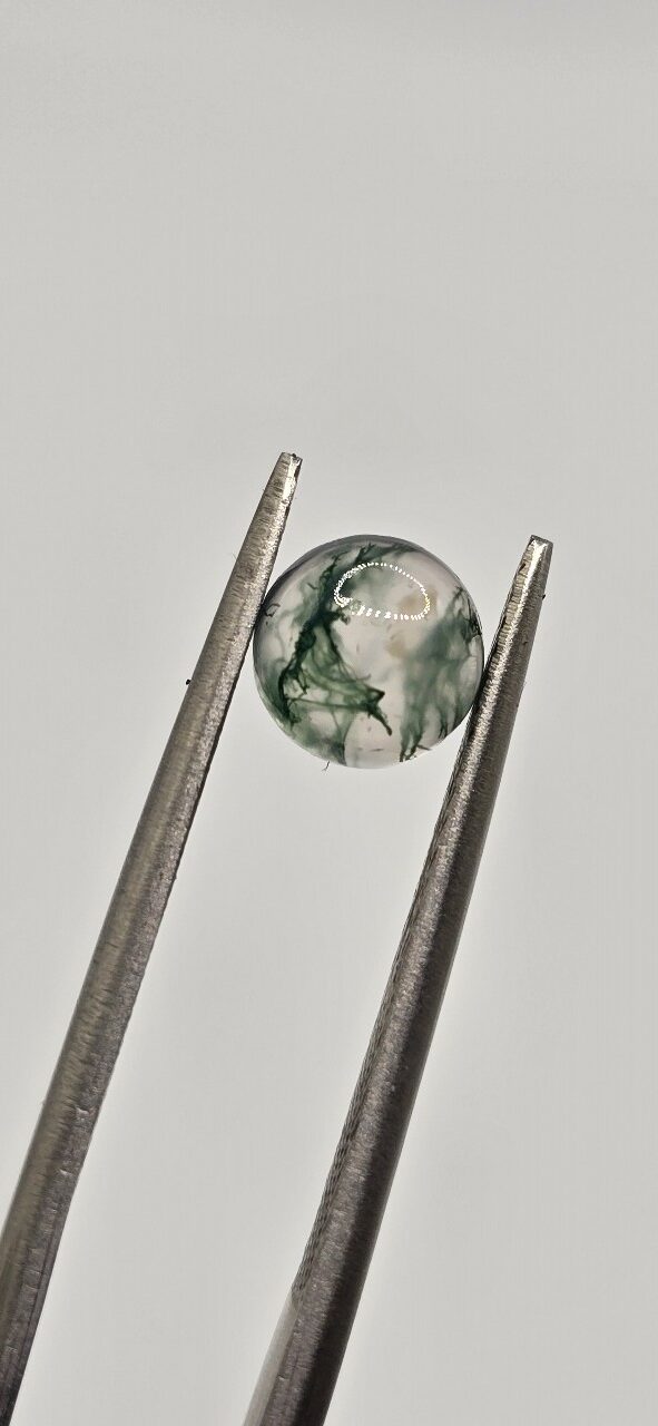 6mm round moss agate cabochon, high quality