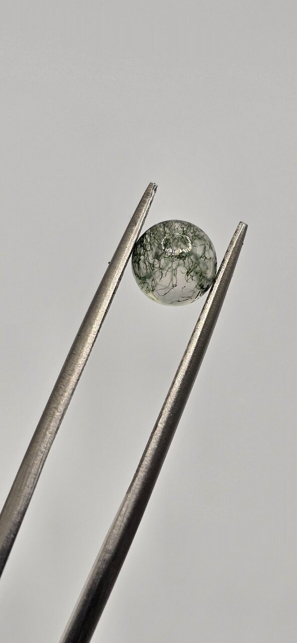 6mm round moss agate cabochon, high quality