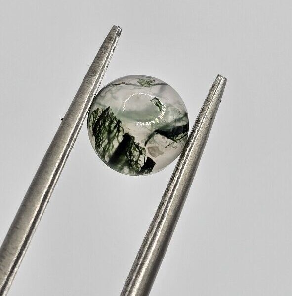 6mm round moss agate cabochon, high quality