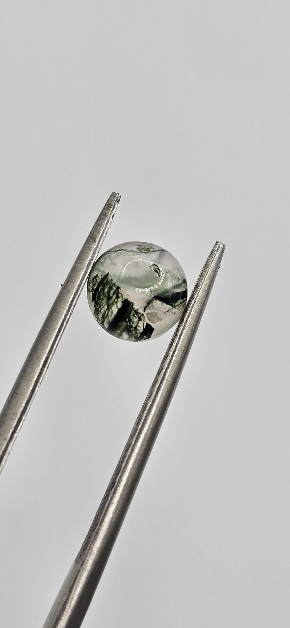 6mm round moss agate cabochon, high quality