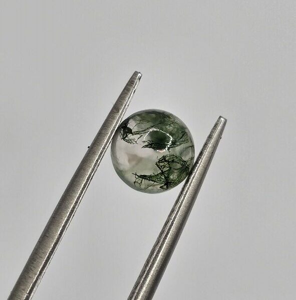 6mm round moss agate cabochon, high quality