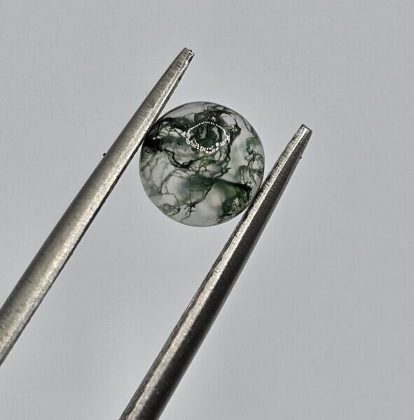 6mm round moss agate cabochon, high quality