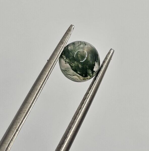 6mm round moss agate cabochon, high quality