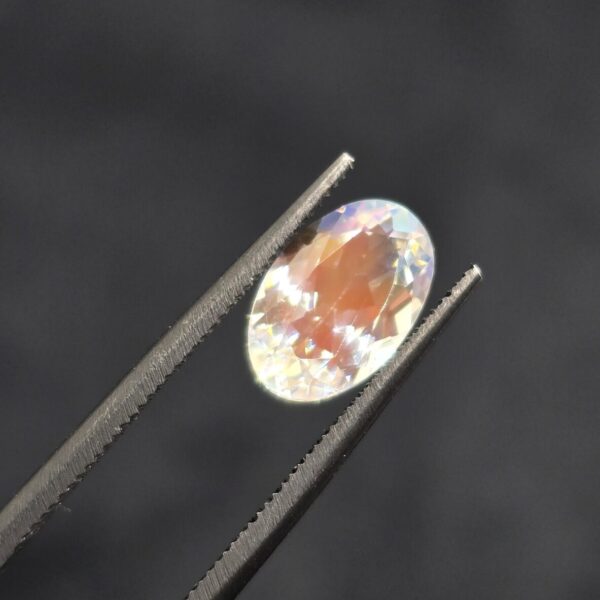10.01x6.56x4.27mm gem-grade rainbow moonstone facet
