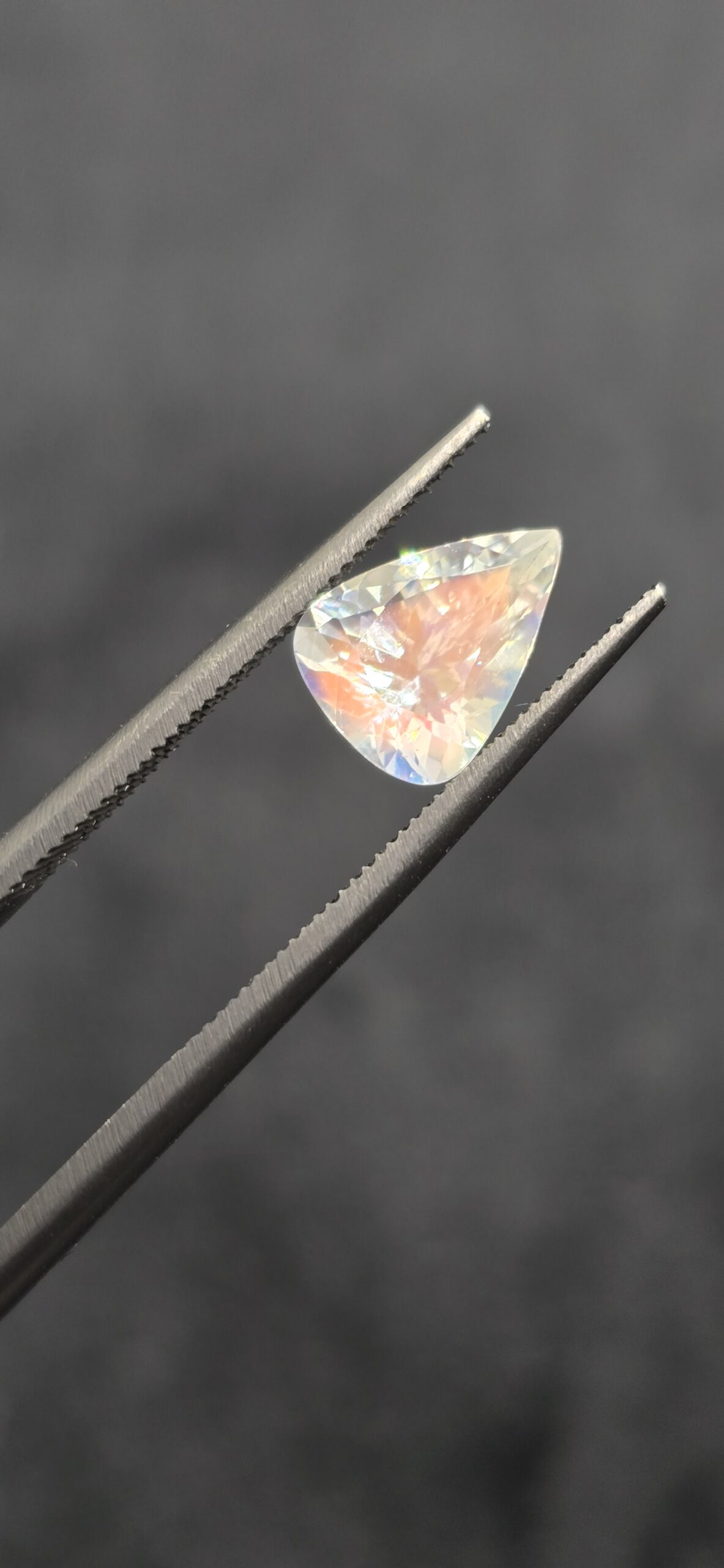 9.49x7.20x5.28mm gem-grade rainbow moonstone facet