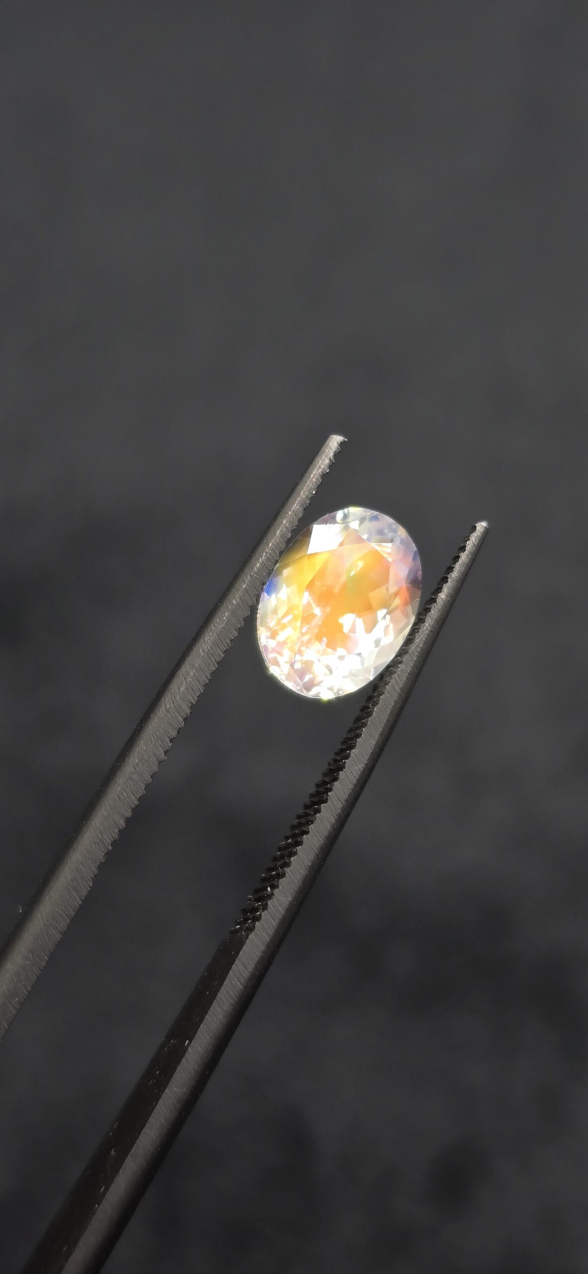 8.92x6.79x5.31mm gem-grade rainbow moonstone facet