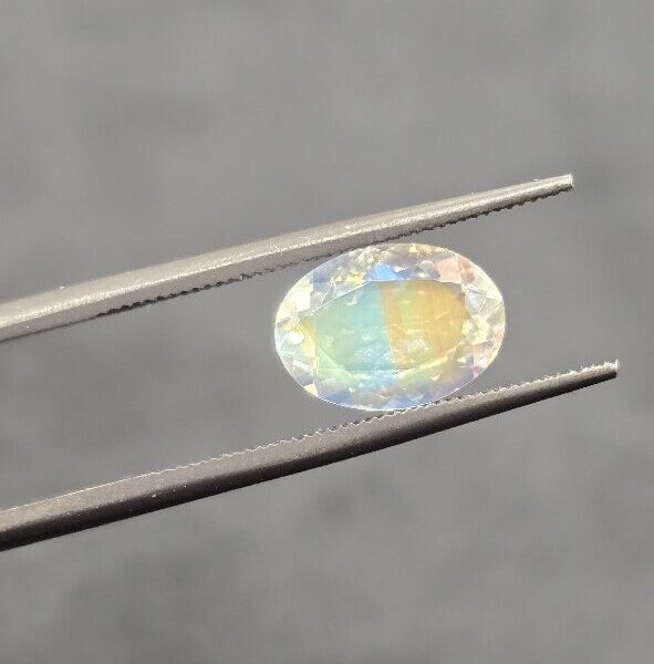 10.44x7.53x4.12mm gem-grade rainbow moonstone facet