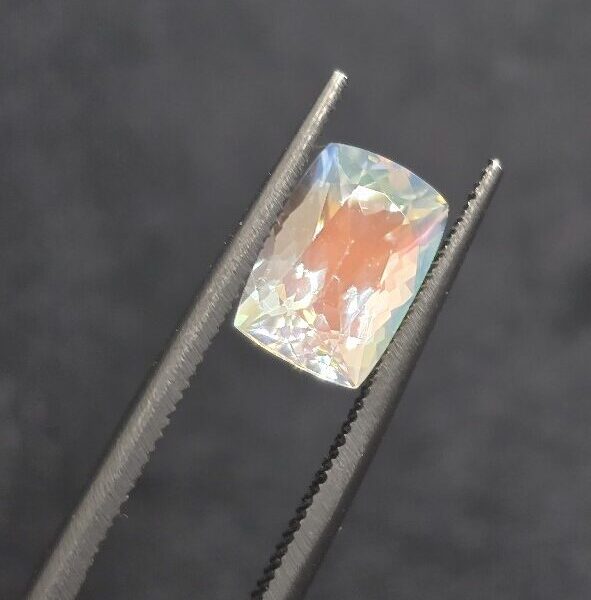 9.09x6.33x4.98mm gem-grade rainbow moonstone facet