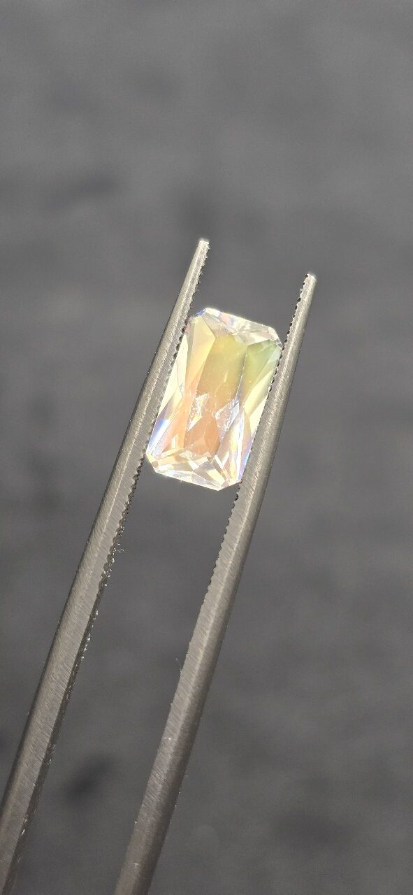 10.61x6.02x4.51mm gem-grade rainbow moonstone facet