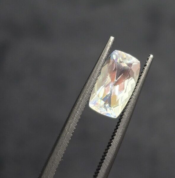 9.66x5.63x4.30mm gem-grade rainbow moonstone facet