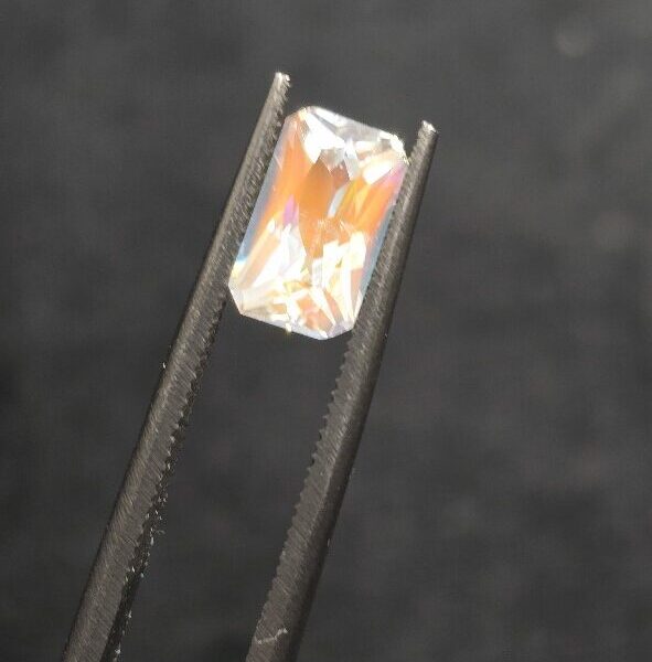 8.97x5.40x5.72mm gem-grade rainbow moonstone facet