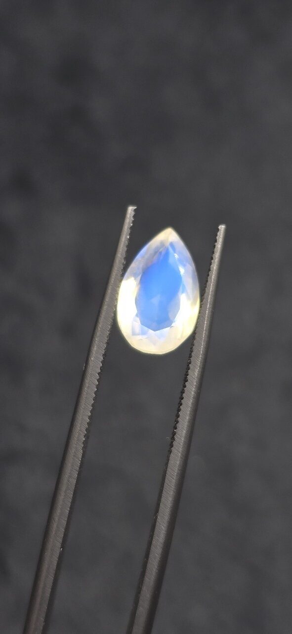 11.89x7.51x5.22mm gem-grade blue moonstone facet