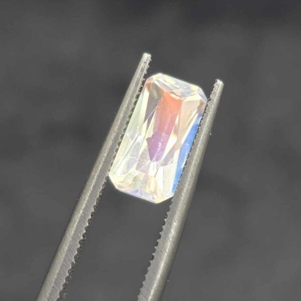9.70x5.09x4.85mm gem-grade rainbow moonstone facet