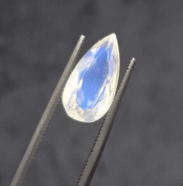 13.81x4.49x5.02mm gem-grade blue moonstone facet