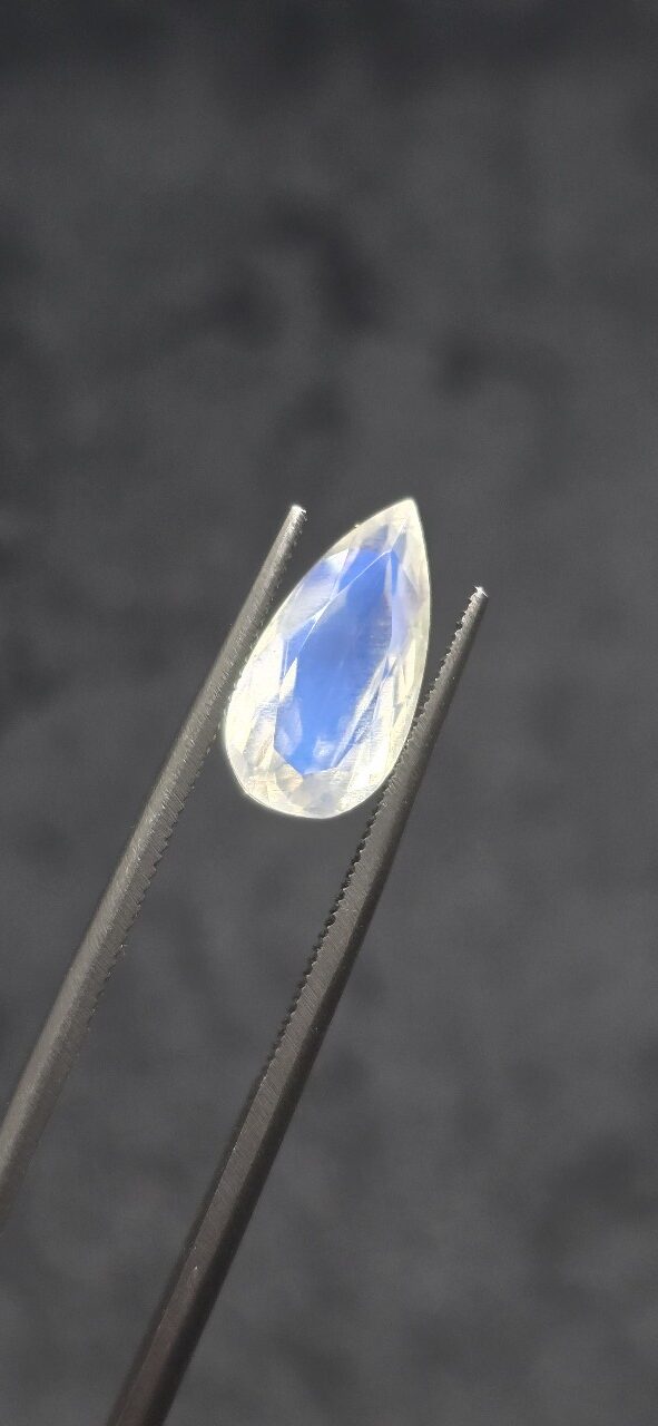 13.81x4.49x5.02mm gem-grade blue moonstone facet