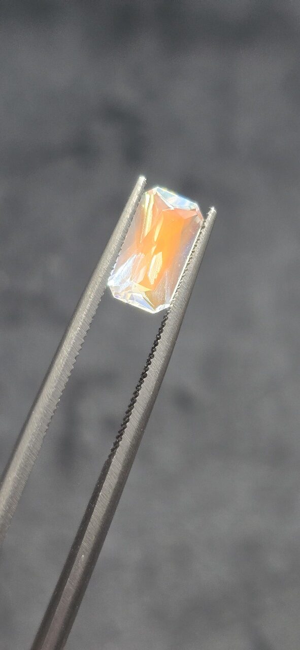 9.64x5.47x3.82mm gem-grade rainbow moonstone facet