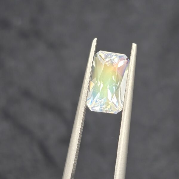 9.19x5.46x5.22mm gem-grade rainbow moonstone facet